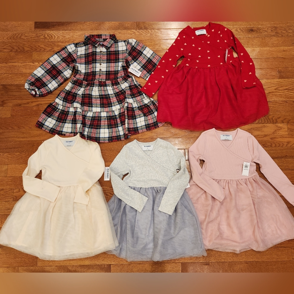 Brand New Old Navy 4T Girls Long Sleeve Adorable Holiday Dresses